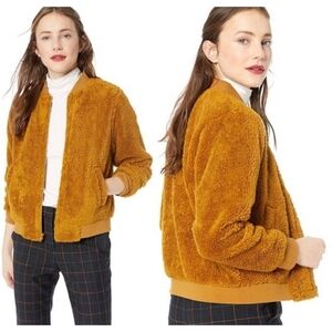 Jcrew Mercantile Sherpa Bomber Jacket In Goldenrod Size S